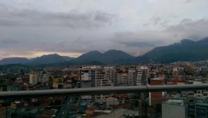 Tirana skyline with mountains